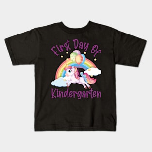 Cute Unicorn and Rainbow | First Day of Kindergarten Kids T-Shirt